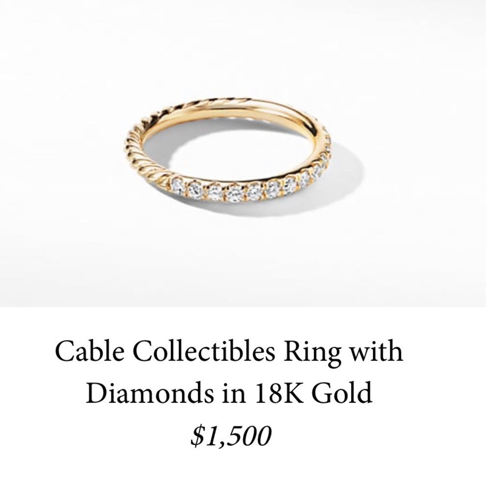 SOLD David Yurman Cable Diamond Ring 💍